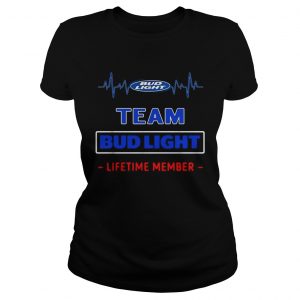 Bud Light team lifetime member heartbeat ladies tee