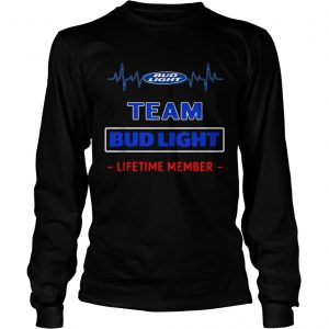 Bud Light team lifetime member heartbeat longsleeve tee