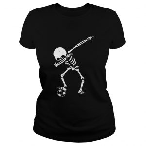 Dabbing Soccer skeleton lADIES TEE