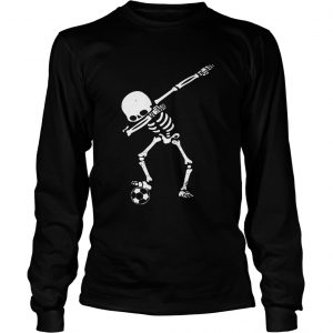 Dabbing Soccer skeleton longsleeve tee