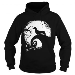 Dachshund in the midnight moon Halloween hoodie