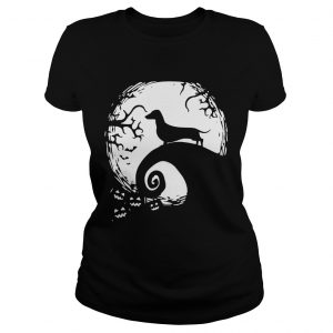 Dachshund in the midnight moon Halloween ladies tee