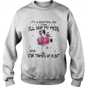 Flamingos its beautiful day I think Ill skip my meds and stir thing sweatshirt