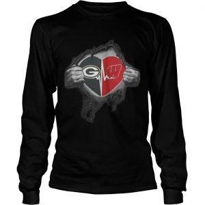 Green Bay Packers inside my heart Wisconsin Badgers longsleeve tee