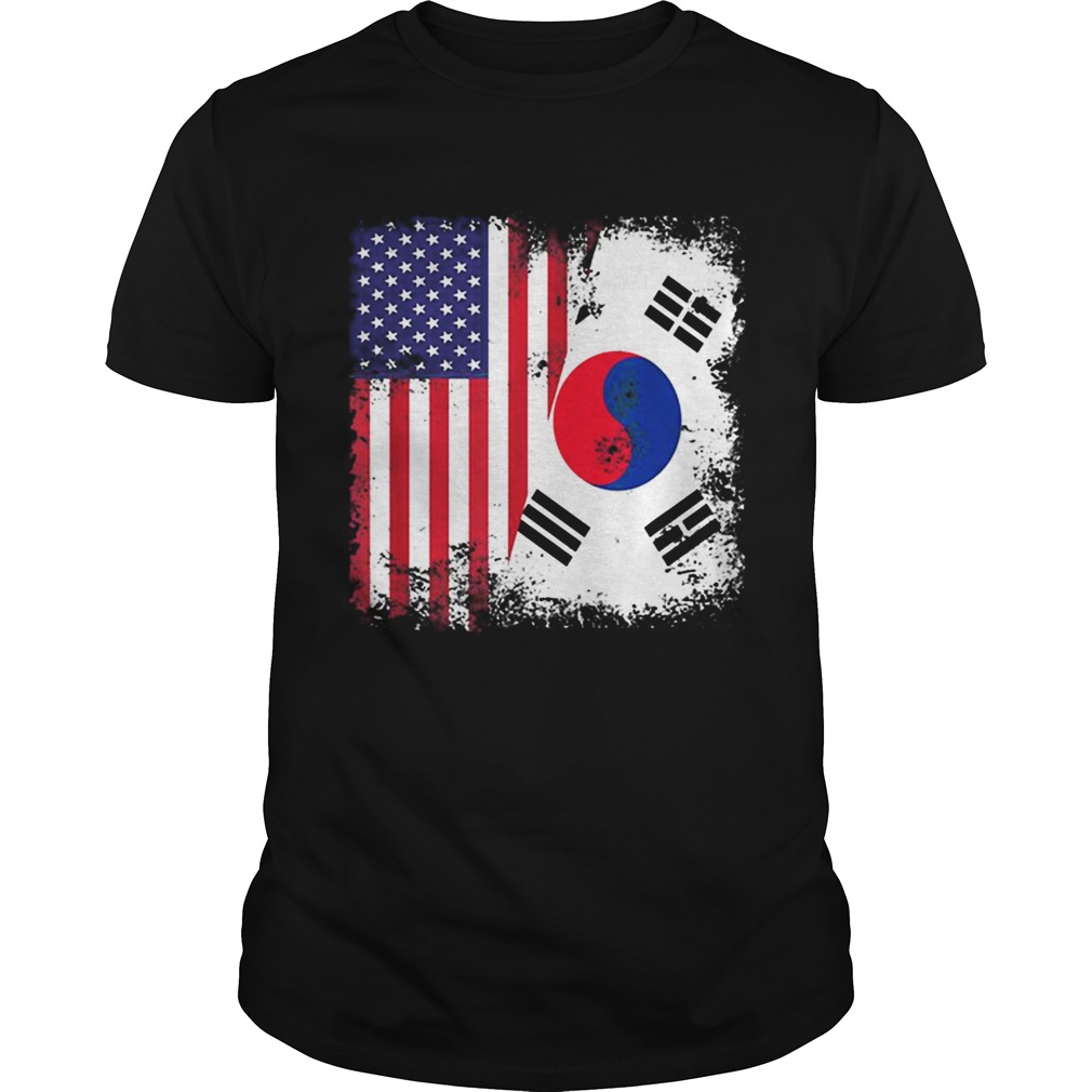 Half South Korean And American Flag shirt