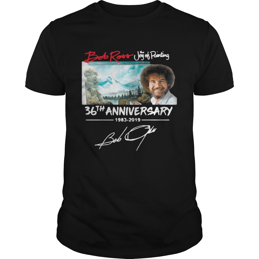 Hot Bob Ross The Joy of Painting 36th Anniversary signature shirt