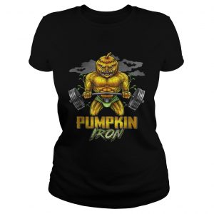 Hot Halloween Gym Workout Pumpkin Iron Motivation Men Workout ladweis tee