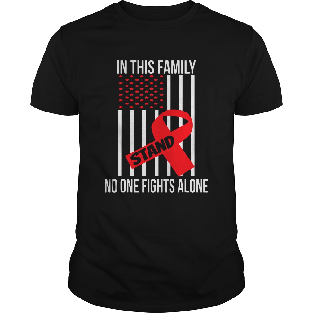 In This Family No One Fights Alone Stand Breast Cancer Awareness – T-shirt