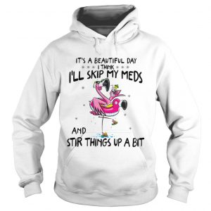 Its a beautiful day Ill skip my meds and stir things up a bit flamingo beach hoodie