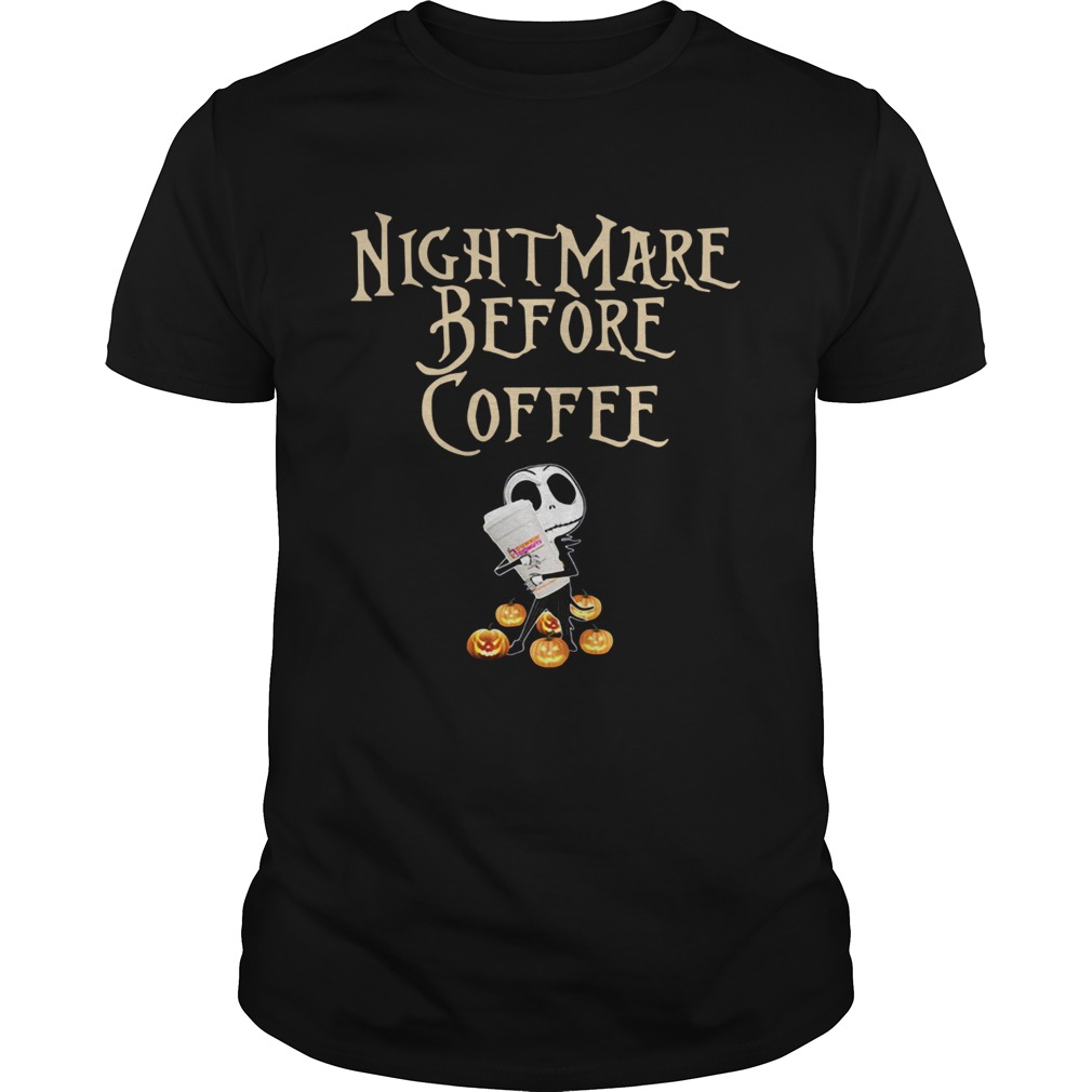 Jack Skellington hug Dunkin Donuts Nightmare before coffee shirt