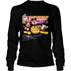 Mickey Mouse Dunkin Donuts Halloween lonmgsleeve tee