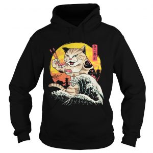 Neko sushi wave shirt womens hoodie