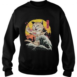 Neko sushi wave shirt womens sweatshirt