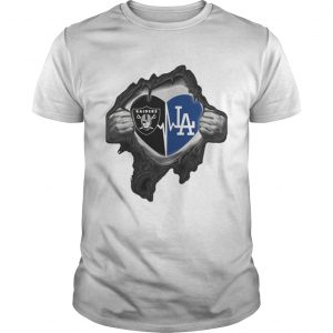 Oakland Raiders inside my heart Los Angeles Dodgers unisex