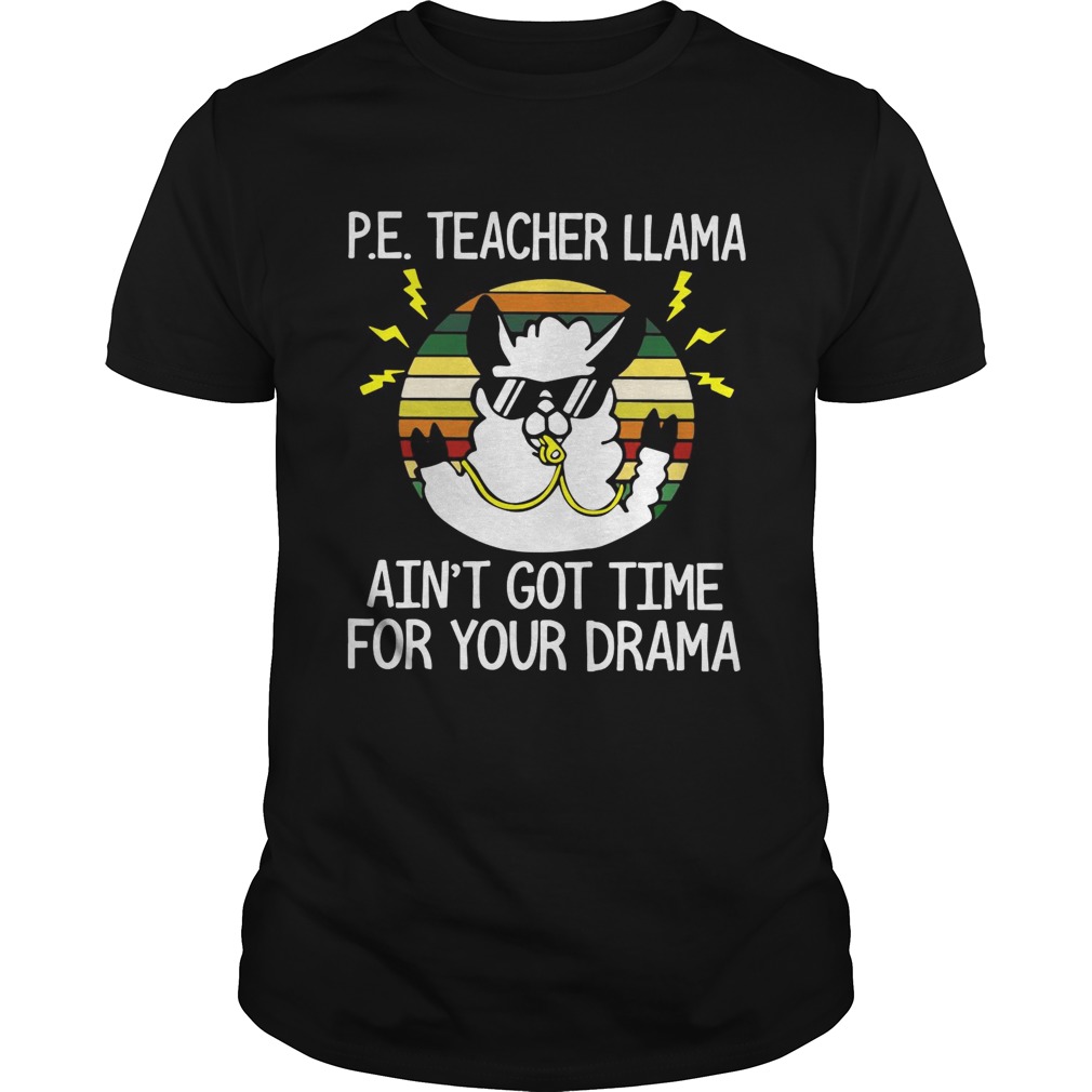 Pe teacher llama aint got time for your drama vintage shirt