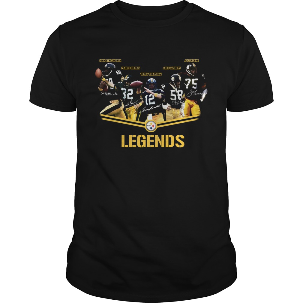 Pittsburgh Steelers team legends signatures shirt