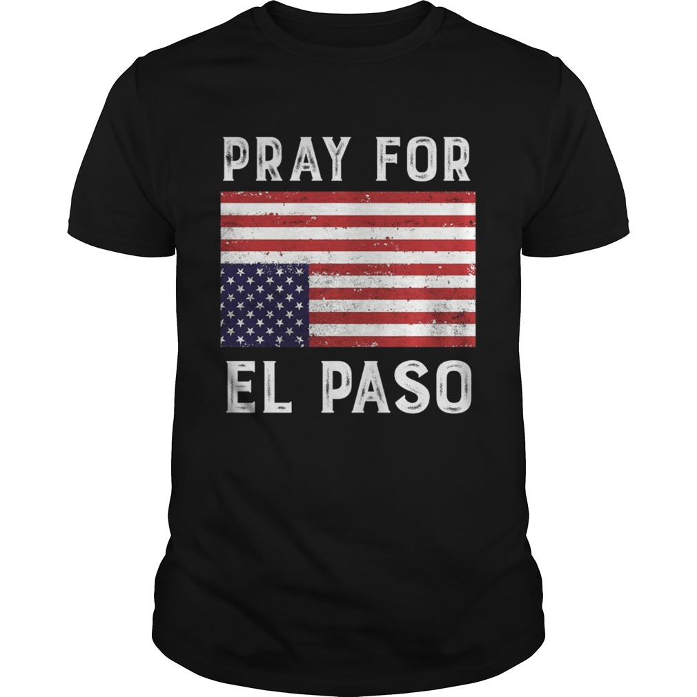 Pray For El Paso Upside Down American Flag Shirt