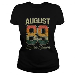 Pretty Vintage 30th Birthday August 1989 Sports Jersey ladies tee