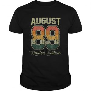 Pretty Vintage 30th Birthday August 1989 Sports Jersey unisex