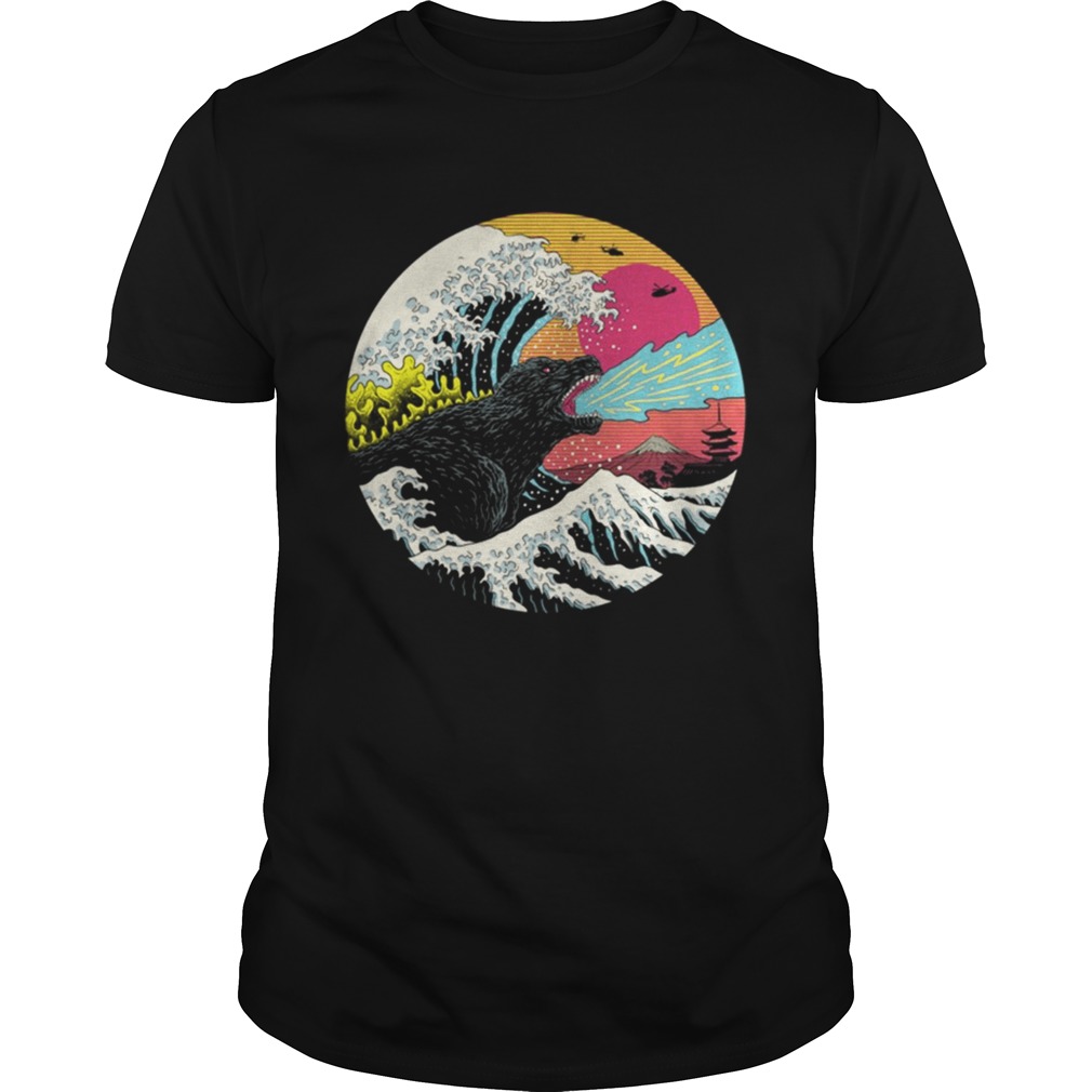 Retro wave kaiju shirt mens tshirt