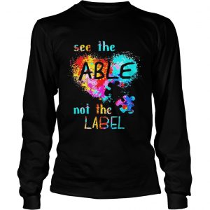 See The Able Not The Label Autism Heart Colorful Splash longsleeve tee