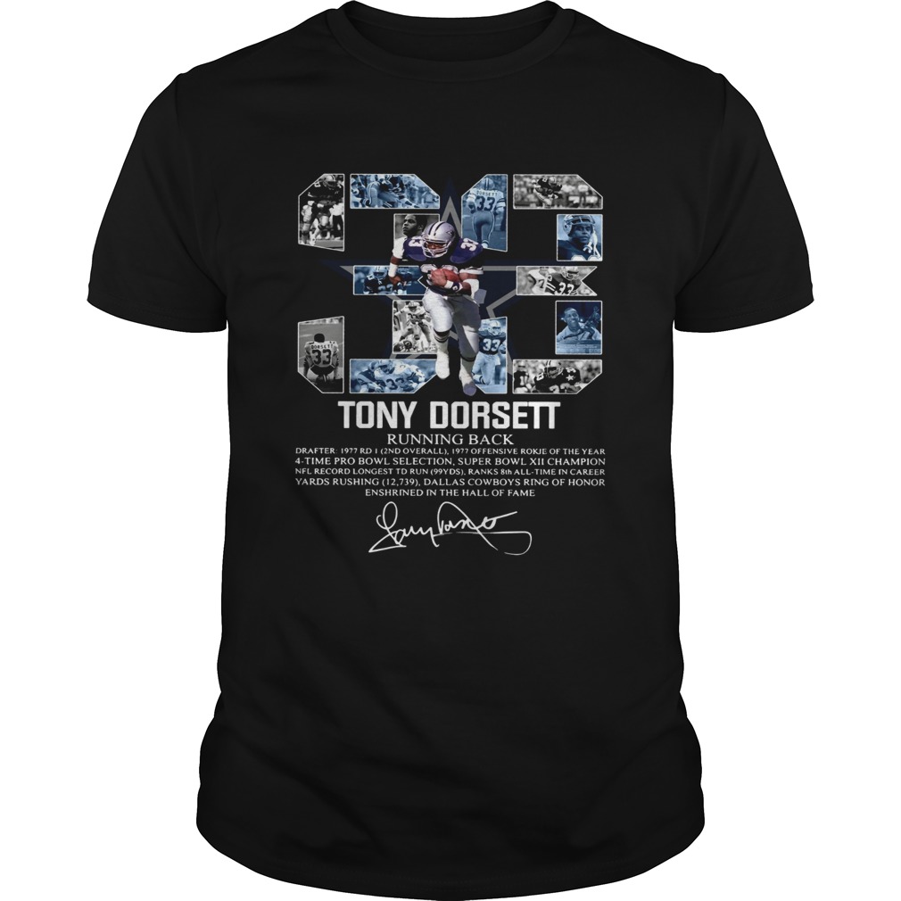 Signature 33 Tony Dorsett Running back shirt