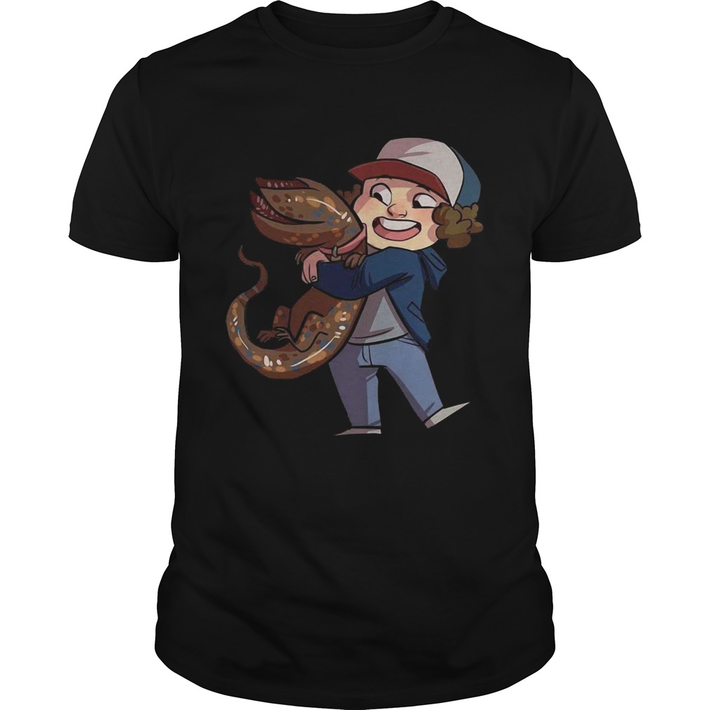 Stranger Things Dustin Henderson hug Demogorgon shirt