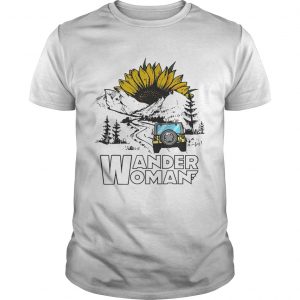 Sunflower camping jeep wander woman unise