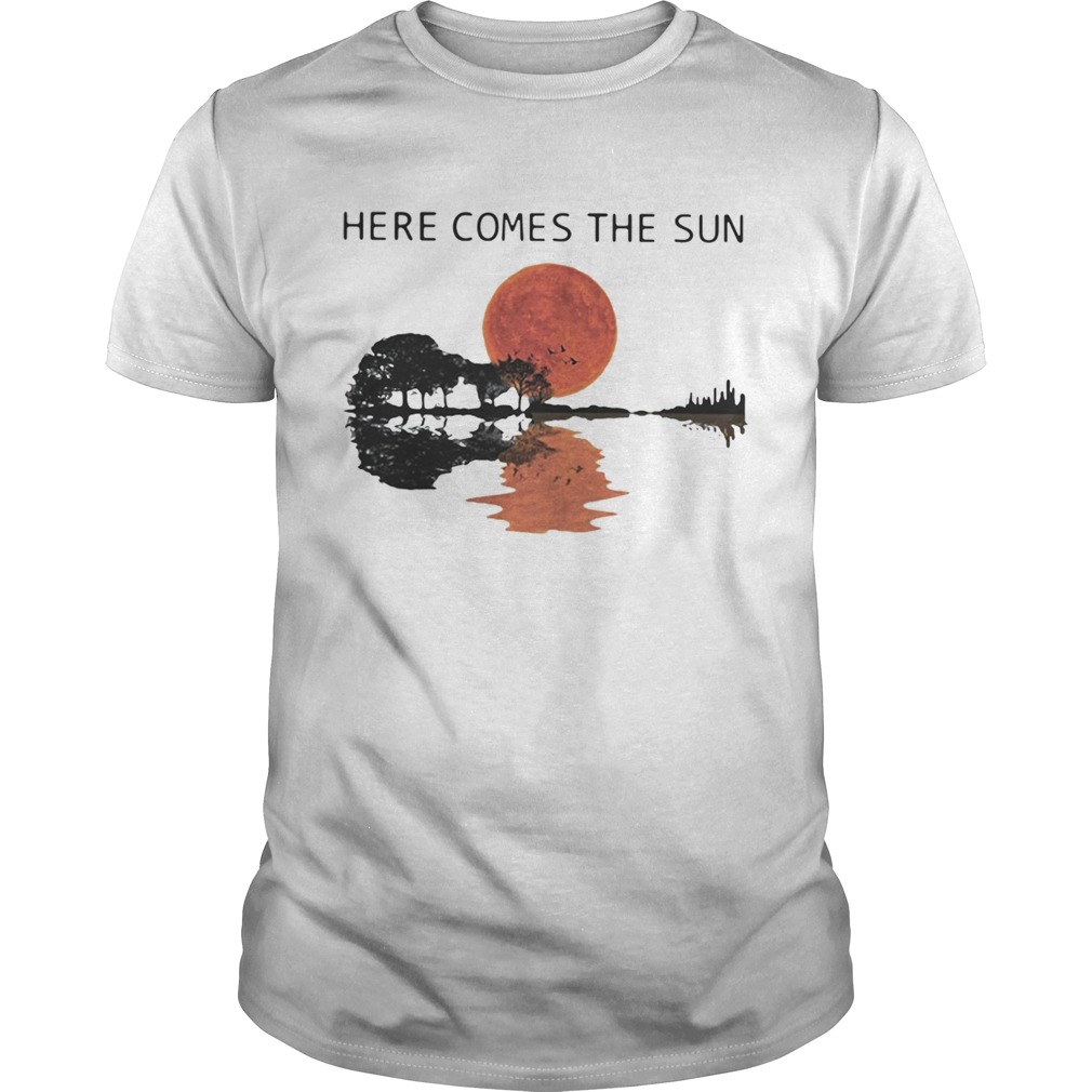 Sunset Guitar lake Here comes the sun shirt