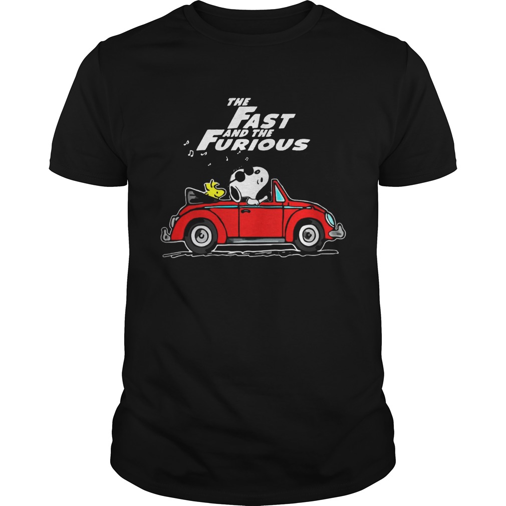 The Fast And The Furious Hobbs And Shaw Parody Snoopy And Woodstock Driving Red Car Shirts