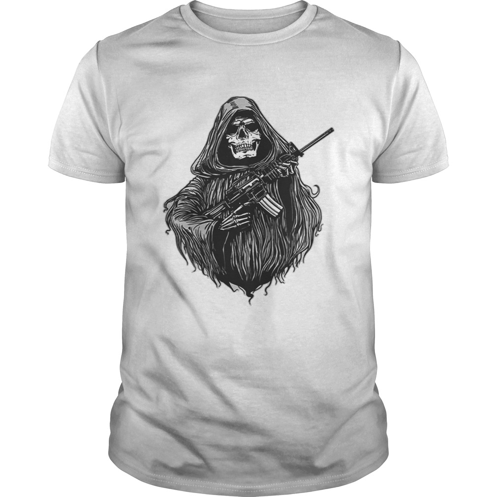 The Grim Reaper AR15 Second Amendment Gun Rights Liberty or Death T Shirt