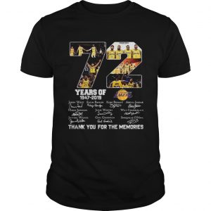 Top 72 years of Los Angeles Lakers 19472019 signatures unisex