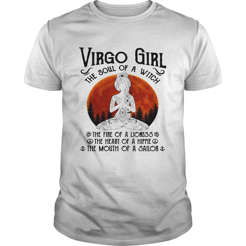 Virgo Girl Yoga the soul of the witch Lioness Hippie Sailor sunset shirt