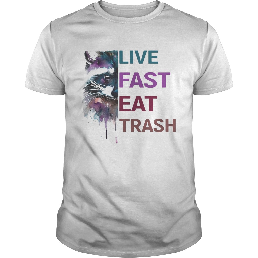 Water Color Raccoon Live Fast Eat Trash Shirt