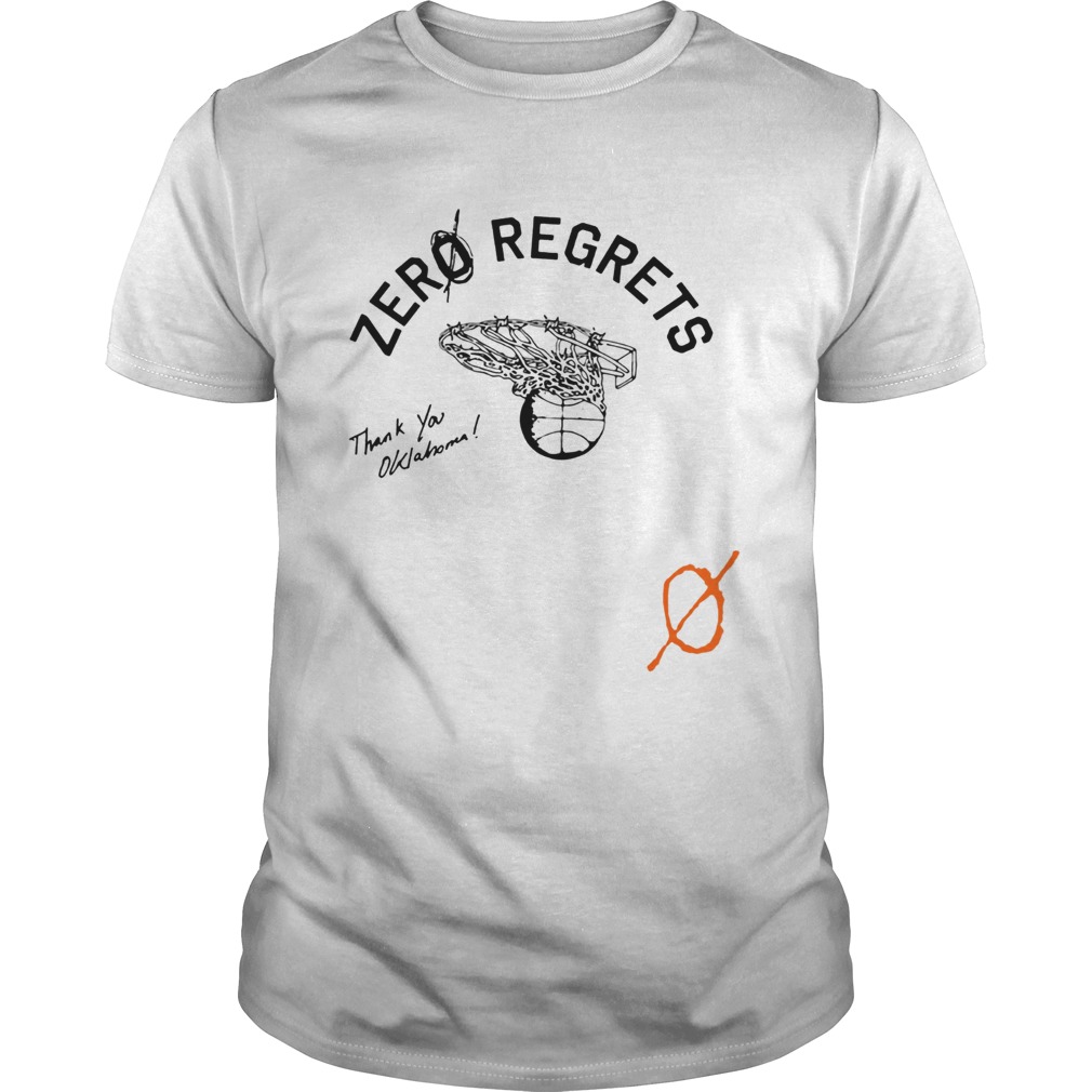 Zero Zer Regrets Honoring Oklahoma Tee Shirt