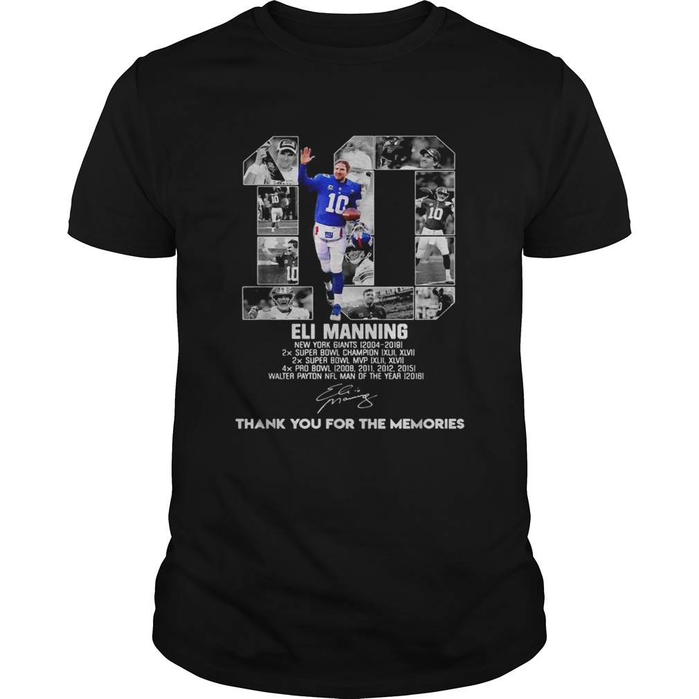 10 Eli Manning thank you for the memories shirt