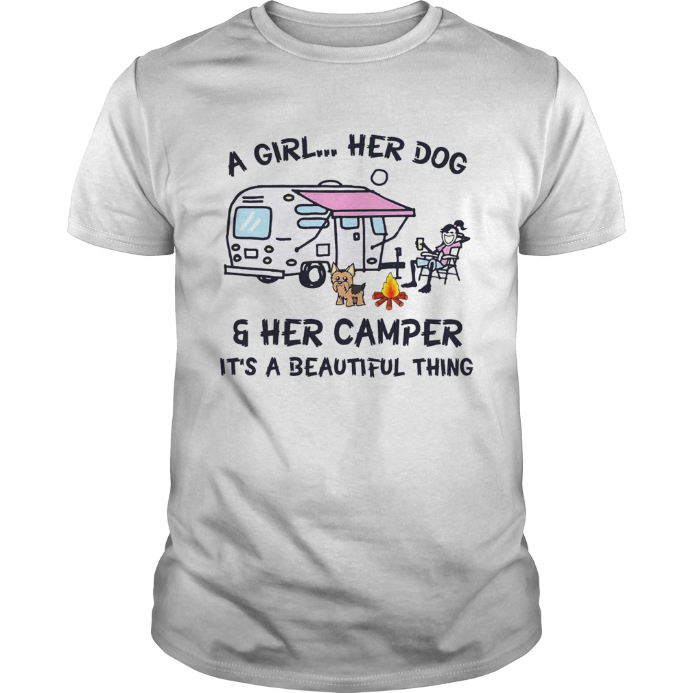 A girl her dog and her camper it’s beautiful thing shirt