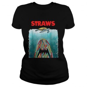 Ban Plastics Straws ladies tee