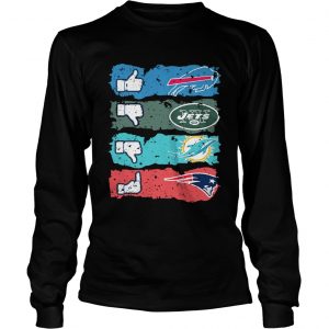 Buffalo Bills dislike New York Jets Miami Dolphins fuck New England Patriots longsleeve tee