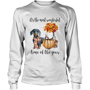 Dachshund pumpkin Its the most wonderful time of the year longsleeve tee