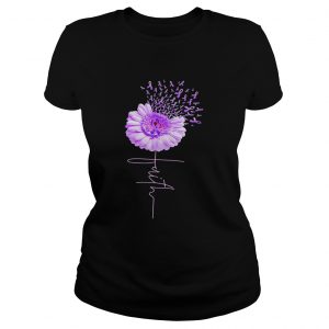 End Alzheimer awareness faith flower ladies tee