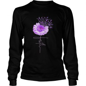 End Alzheimer awareness faith flower longsleeve tee