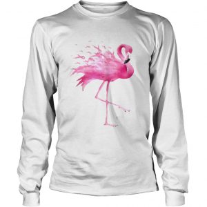 Flamingo Pink Ribbon Breast Cancer Awareness longsleeve tee