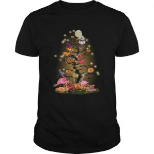 Flamingos tree happy Halloweenunisex