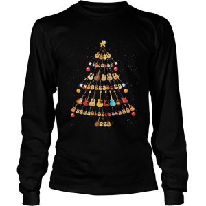 Guitar lovers Christmas tree longsleeve tee