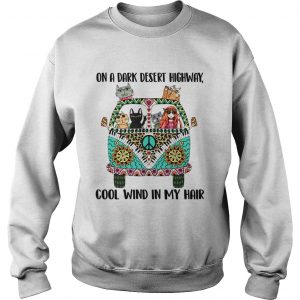 Hippie Girl and cat Tattoos On a dark desert highway cool wind in my hair sweatshirt