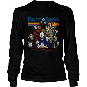 Horror Character movie Dutch Bros coffee longsleeve tee