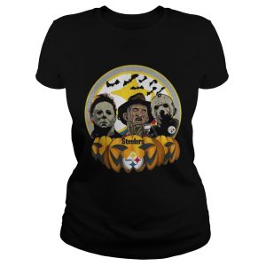 Horror movie characters Pittsburgh Steelers pumpkin ladies tee