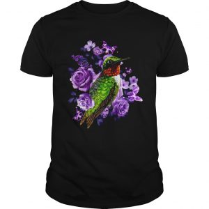 Hummingbird and purple rose flower unisex