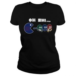 New York Giants Pacman Eats Eagles Cowboys Redskins ladies tee